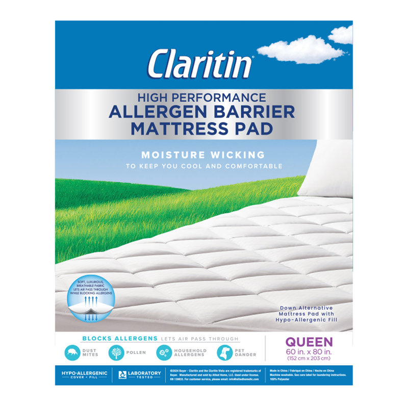 Claritin Ultimate Allergen Barrier Cotton Twin Mattress factory Protector & Pillow Cover